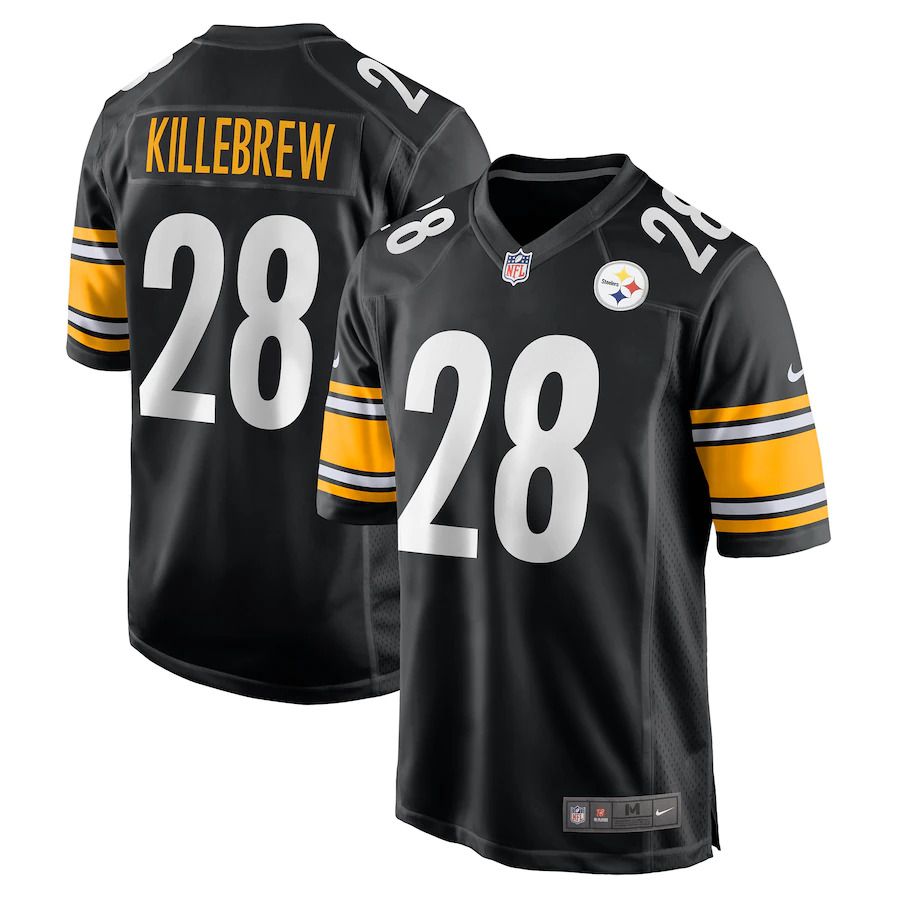 Men Pittsburgh Steelers #28 Miles Killebrew Nike Black Game NFL Jersey